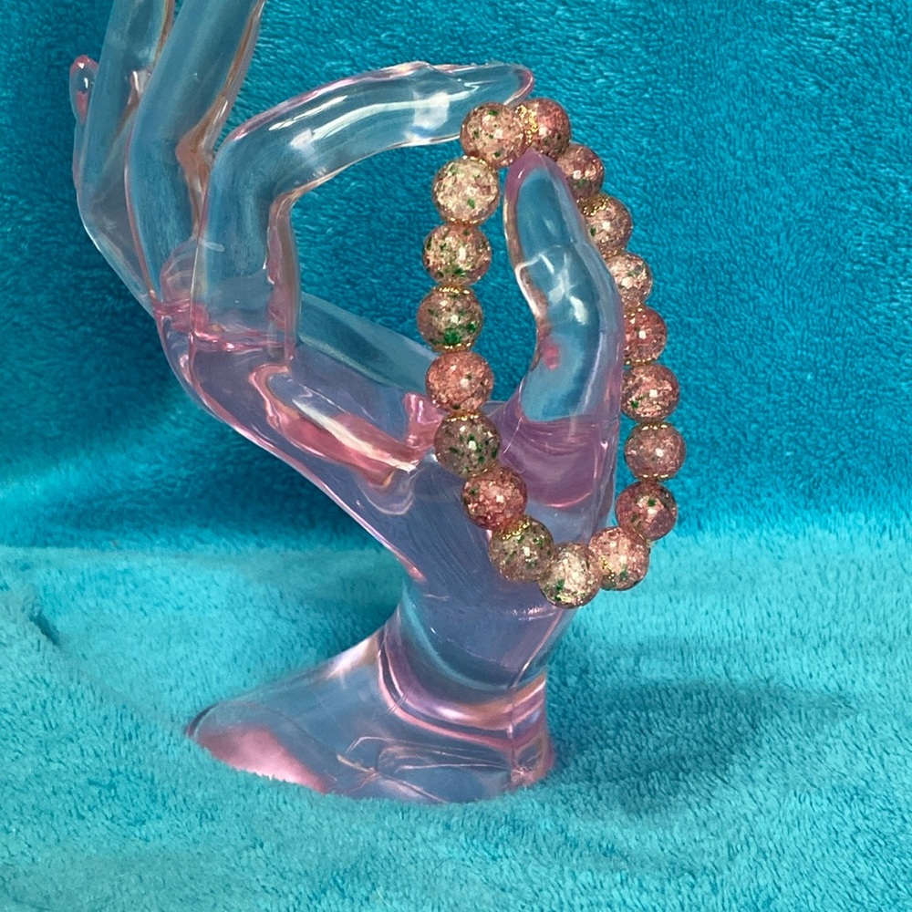Rose gold colored beaded bracelet